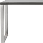 47" Gray and Silver Wood and Stainless Steel Sled Writing Desk