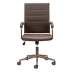 Espresso and Bronze Adjustable Height Swivel Rolling Office Chair