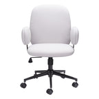 Beige and Black Adjustable Height Swivel Rolling Office Chair
