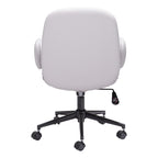 Beige and Black Adjustable Height Swivel Rolling Office Chair
