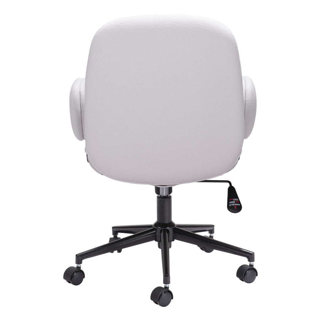 Beige and Black Adjustable Height Swivel Rolling Office Chair