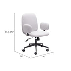 Beige and Black Adjustable Height Swivel Rolling Office Chair