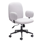 Beige and Black Adjustable Height Swivel Rolling Office Chair