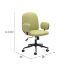 Green and Black Adjustable Height Swivel Rolling Office Chair