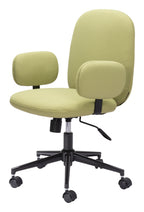 Green and Black Adjustable Height Swivel Rolling Office Chair