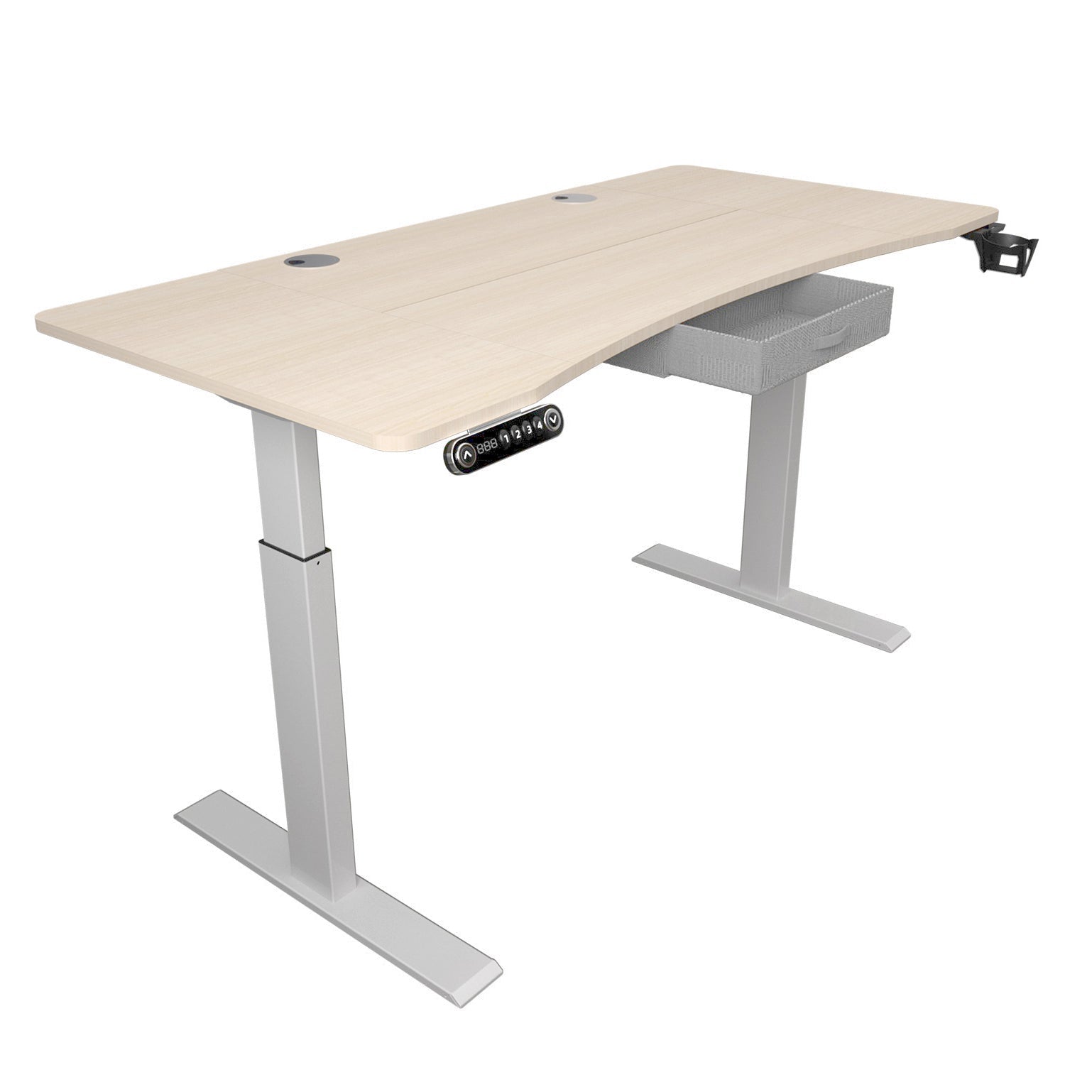 63" Adjustable Beige Standing Desk