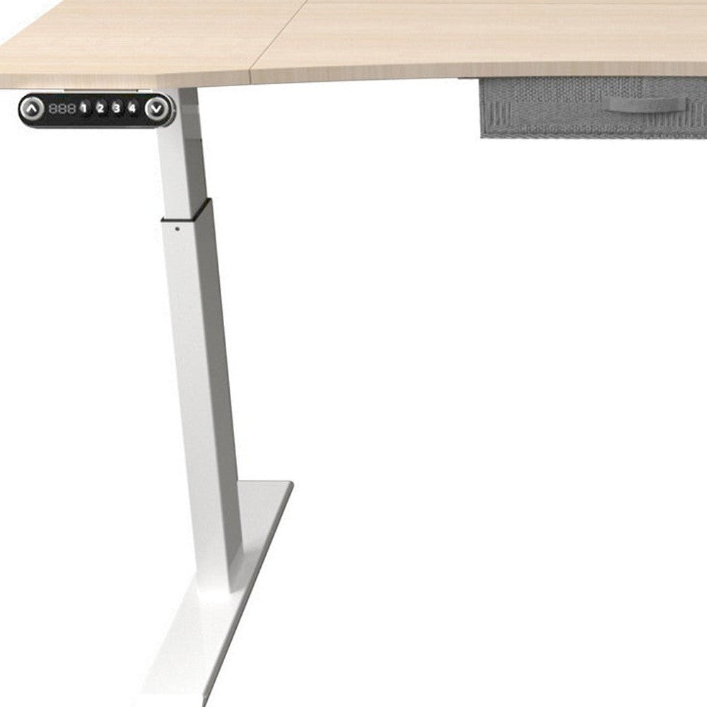 63" Adjustable Beige Standing Desk