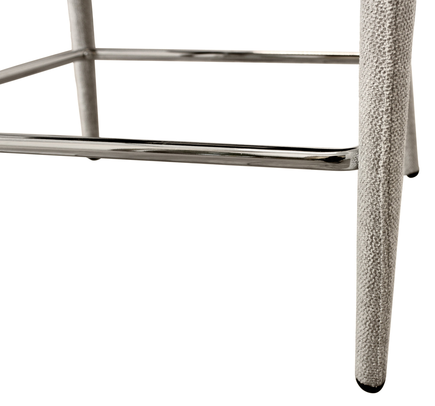 25" Ivory Metal and Fabric Low Back Counter Height Bar Chair