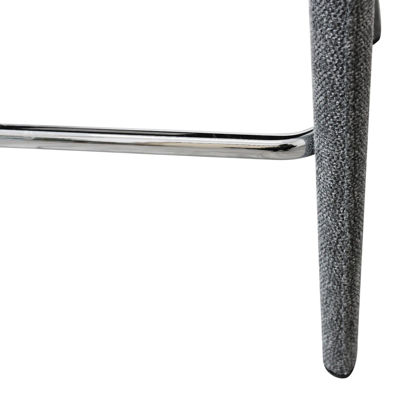 25" Gray Metal and Fabric Low Back Counter Height Bar Chair