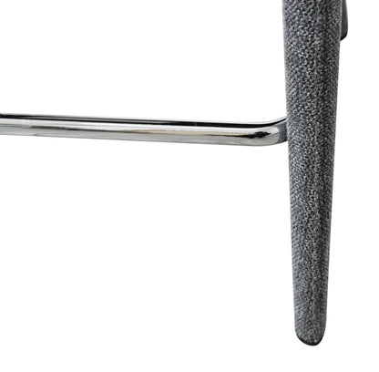 25" Gray Metal and Fabric Low Back Counter Height Bar Chair