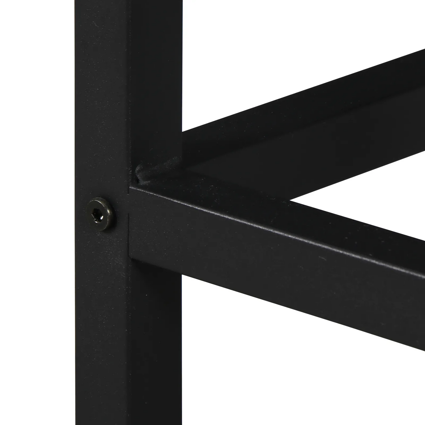 Set of Two 26" Brown and Black Steel and Wood Backless Counter Height Bar Chairs