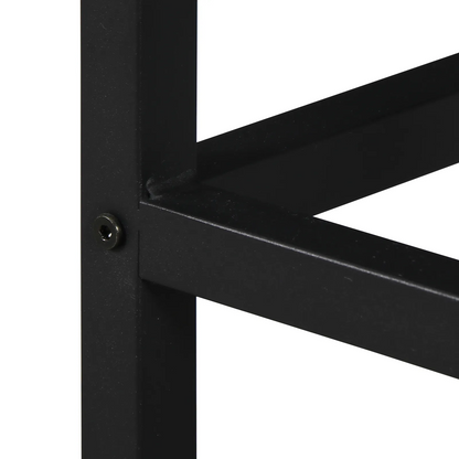 Set of Two 26" Brown and Black Steel and Wood Backless Counter Height Bar Chairs