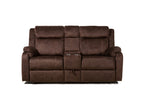 70" Dark Brown Manual Reclining Loveseat With Storage