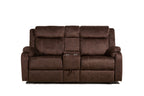 70" Dark Brown Manual Reclining Loveseat With Storage