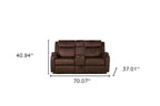 70" Dark Brown Manual Reclining Loveseat With Storage