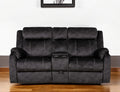 70" Dark Gray Microfiber Manual Reclining Loveseat With Storage