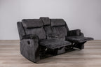 70" Dark Gray Microfiber Manual Reclining Loveseat With Storage