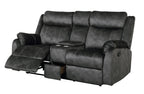 70" Dark Gray Microfiber Manual Reclining Loveseat With Storage