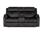 70" Dark Gray Microfiber Manual Reclining Loveseat With Storage