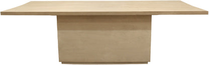 84" Natural Solid Wood Pedestal Base Dining Table