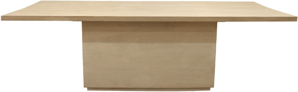 84" Natural Solid Wood Pedestal Base Dining Table