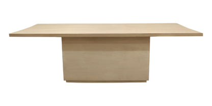 96" Natural and Brown Solid Wood Pedestal Base Dining Table