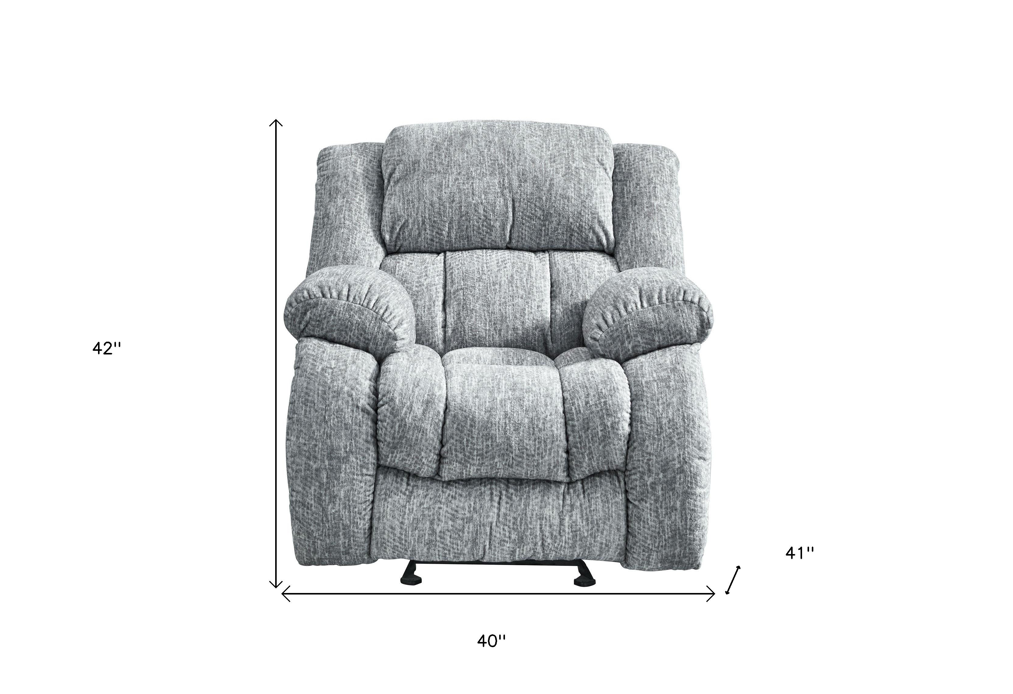 40" Gray Fabric Gliding Recliner