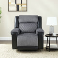 39" Black And Gray Faux Leather And Fabric Manual Recliner