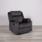 35" Granite Gray Fabric Manual Recliner