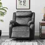 35" Granite Gray Fabric Manual Recliner