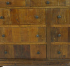 60" Brown Reclaimed Wood Nine Drawer Double Dresser