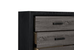 58" Black And Gray Wood Six Drawer Double Dresser