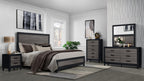 58" Black And Gray Wood Six Drawer Double Dresser