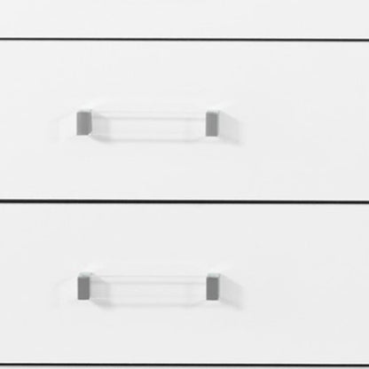 58" White Wood Six Drawer Double Dresser