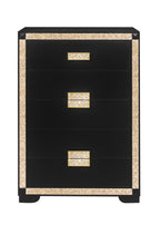 48" Black And Gold Faux Crystal Bling Wood Six Drawer Dresser