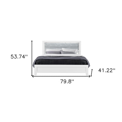 White And Gray Wood And Upholstery Lighted Twin Bed Frame
