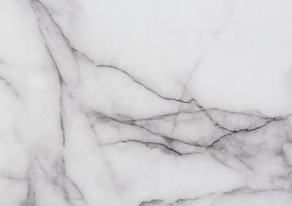 White and Gray Faux Marble And Upholstery Lighted Queen Bed Frame