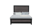 Gray and Black Wood King Bed Frame
