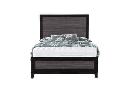 Gray and Black Wood King Bed Frame