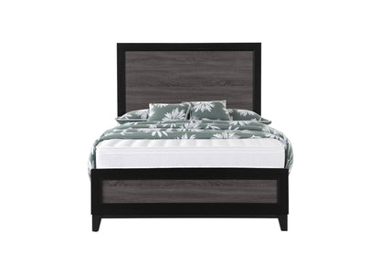 Black And Gray Inlaid Panels Queen Bed Frame