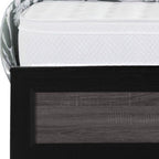 Black And Gray Inlaid Panels Queen Bed Frame