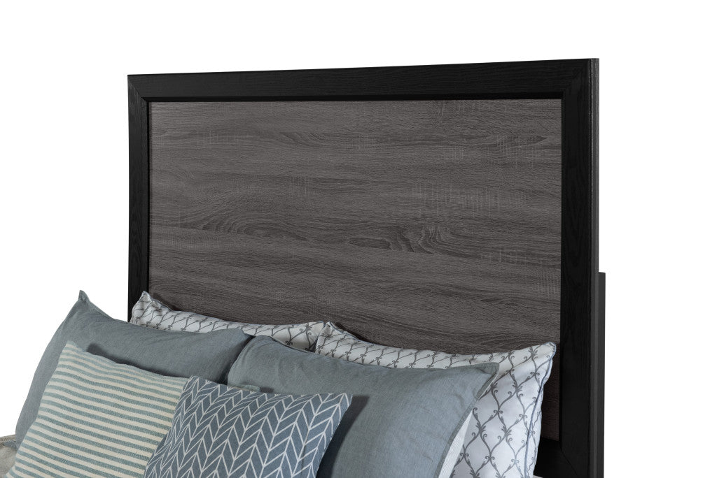 Black and Gray Wood Twin Bed Frame