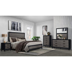 Black and Gray Wood Twin Bed Frame