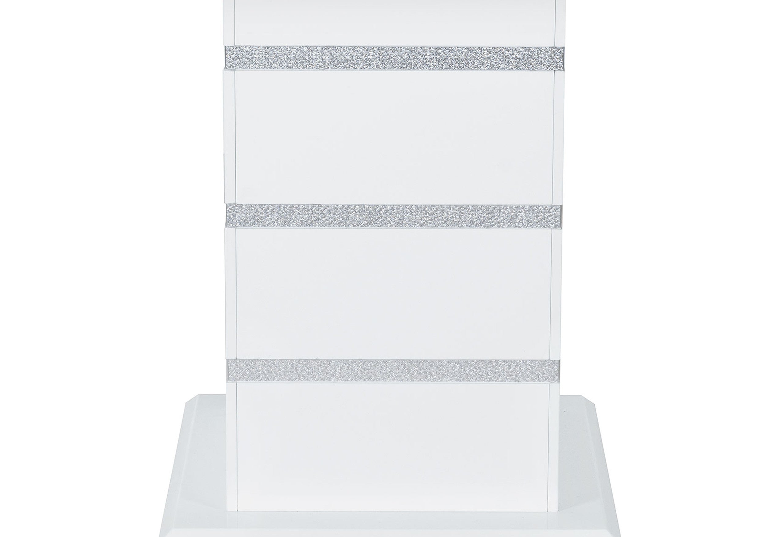 47" White Silver And Black Glass Faux Crystal And Wood Square Bar Table