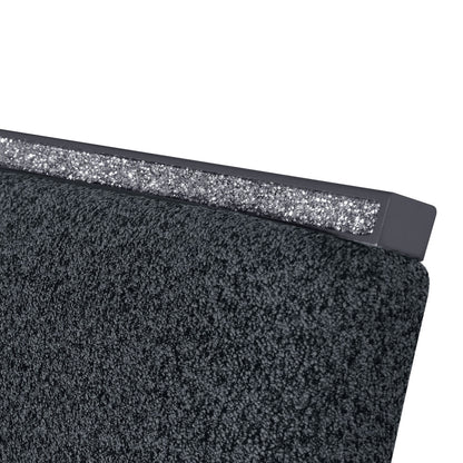 Dark Gray Upholstered Fabric With Faux Crystal Bling Dining Side Chair