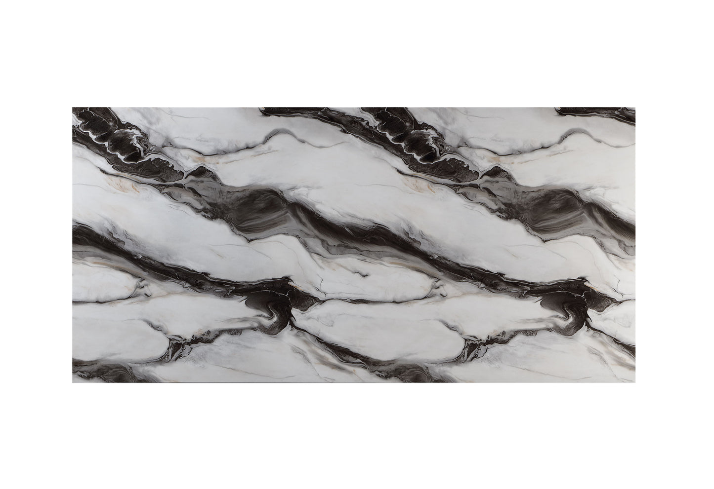 82" Black and White Faux Marble and Wood Double Pedestal Base Dining Table