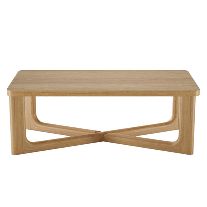 50" Natural Solid Wood Cross Legs Coffee Table