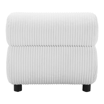 31" White And Black Corduroy And Upholstered Side Chair