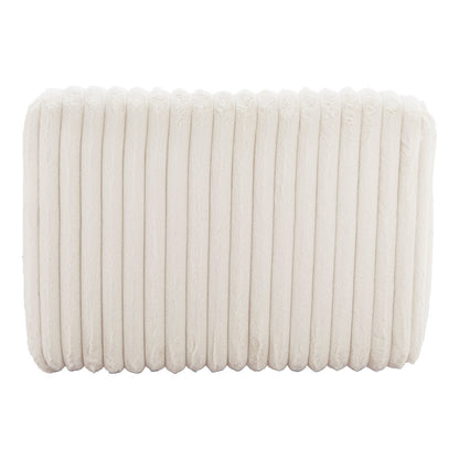 39" Cream Faux Fur And Upholstered Tufted Lounge Chair