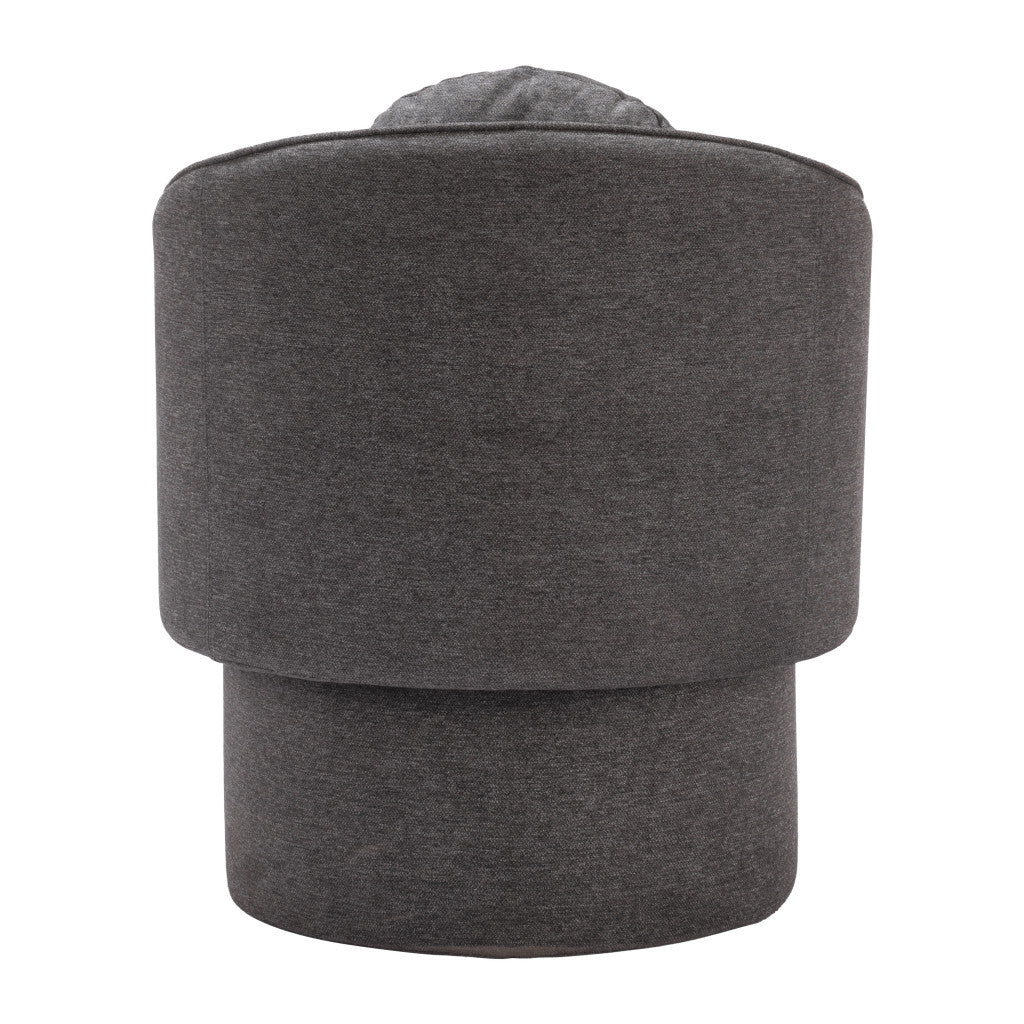 28" Gray Upholstered Club Chair And Toss Pillow